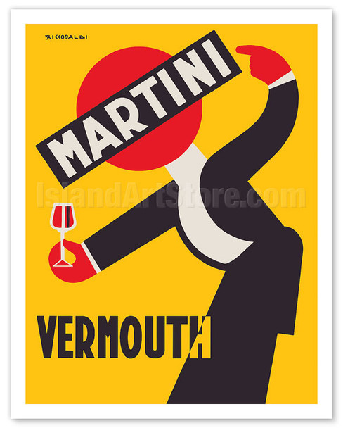 Martini Vermouth Liquor - Martini & Rossi - c. 1930 - Poster by Giuseppe Riccobaldi