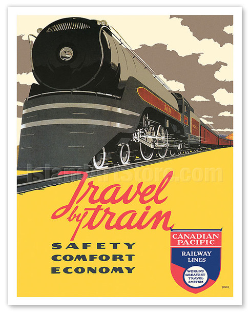 Travel by Train - Canadian Pacific Railway Lines - c. 1940 - Poster by Norman Fraser