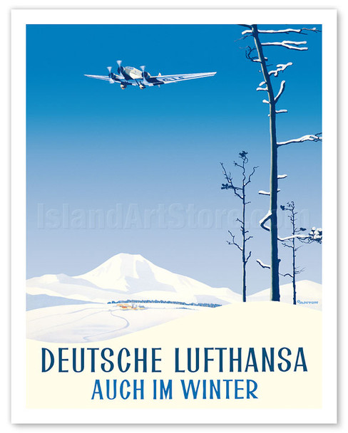 Also in Winter (Auch Im Winter) - Lufthansa German Airlines - c. 1935 - Poster by Ottomar Anton
