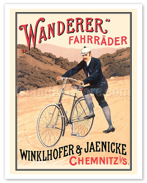 The Wanderer - Winklhofer & Jaenicke Cycles (Fahrräder) - c. 1910 - Vintage Bicycle Poster