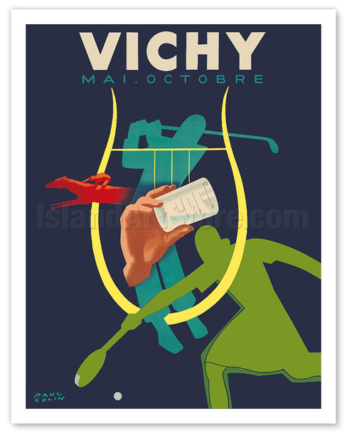 Vichy, France - May through October (Mai - Octobre) - Resorts & Spas - c. 1948 - Poster by Paul Colin
