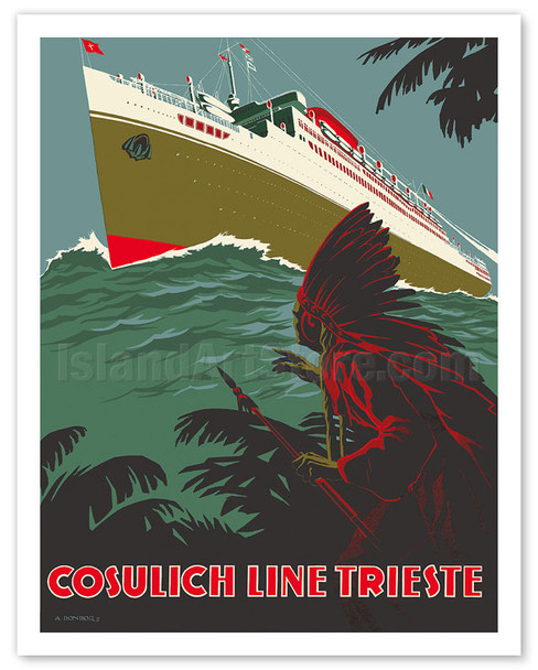 Trieste, Italy - The Cosulich Line - c. 1939 - Poster by A. Dondoli
