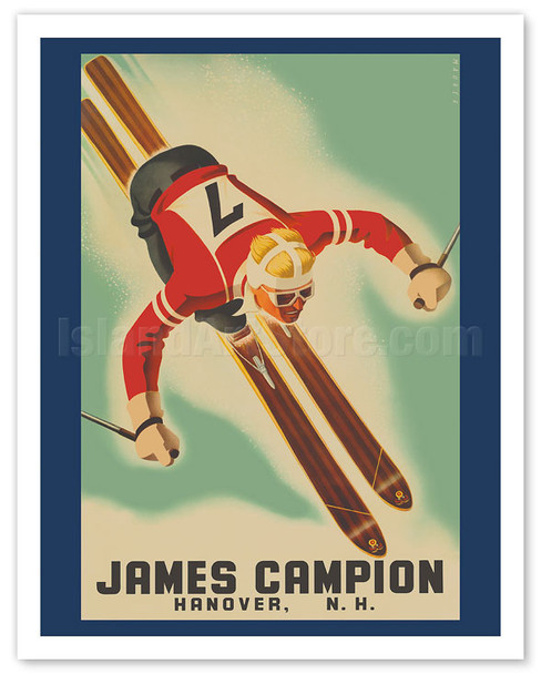 James Campion Clothing - Hanover, New Hampshire - Skiing - c. 1930's - Poster by Sascha Maurer