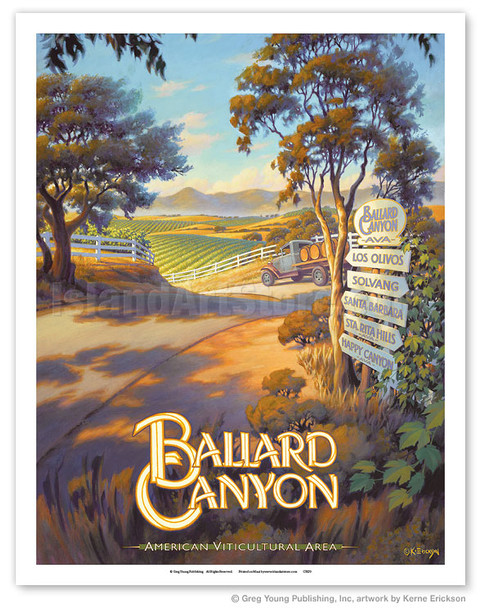 Ballard Canyon Wineries - Poster by Kerne Erickson