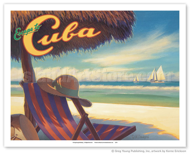 Escape to Cuba - Poster by Kerne Erickson