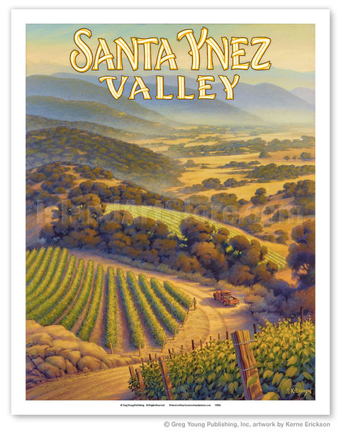Santa Ynez Valley Wineries - Poster by Kerne Erickson