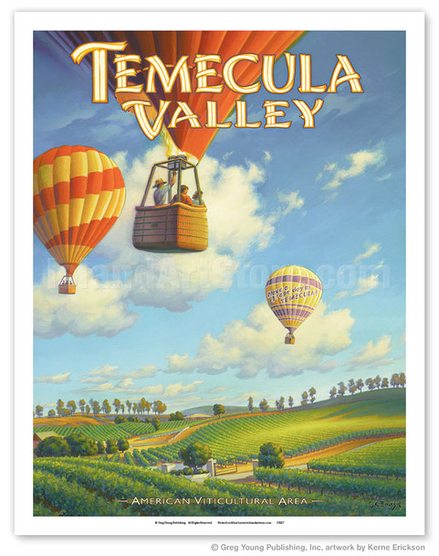Temecula Valley Wineries - Riverside County - Poster by Kerne Erickson
