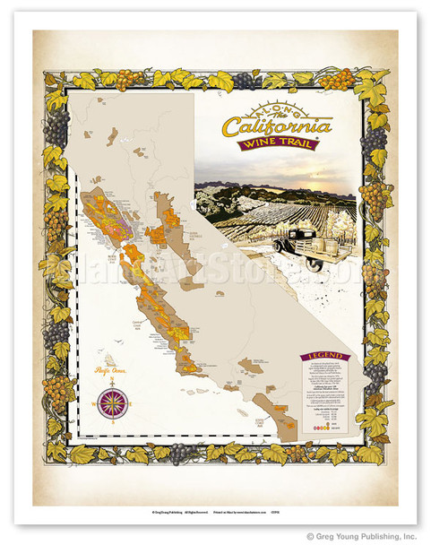 Along the California Wine Trail Map - American Viticultural Areas (AVA) - Map of Californian Viticulture Areas