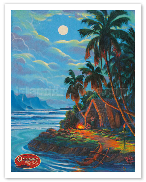 Ancient Hawaii - Travel with Oceanic Steamship Company - Poster by Rick Sharp