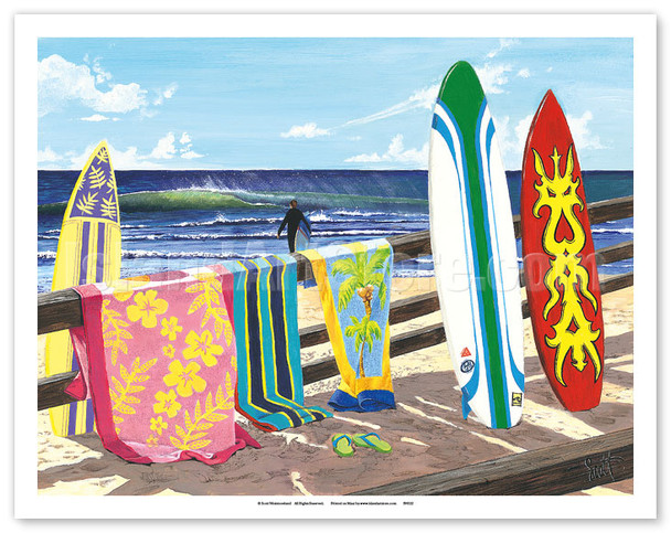 Warm Weather - Surfboard Art - Poster by Scott Westmoreland