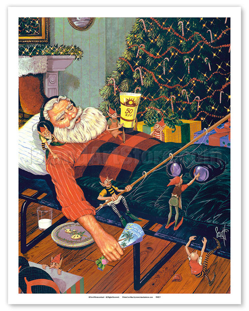 Snoozing Santa - Christmas Elves
