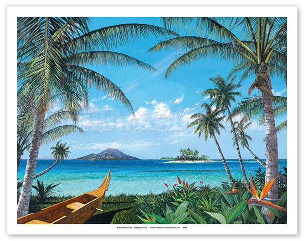 Tropic Travels - Hawaiian Paradise Ocean View - Poster by Scott Westmoreland