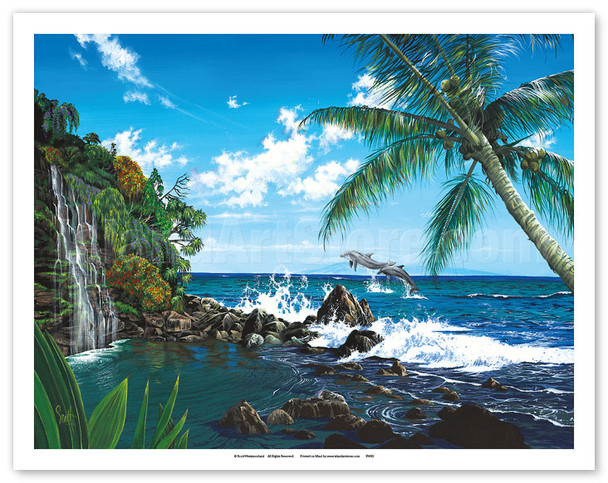Castaway Cove - Hawaiian Paradise Ocean View - Poster by Scott Westmoreland