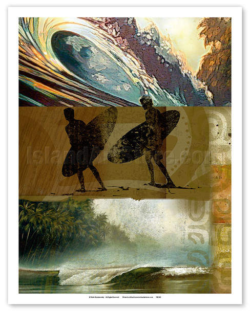 Surfers Journal Entry 14 - Breaking Waves - Poster by Wade Koniakowsky