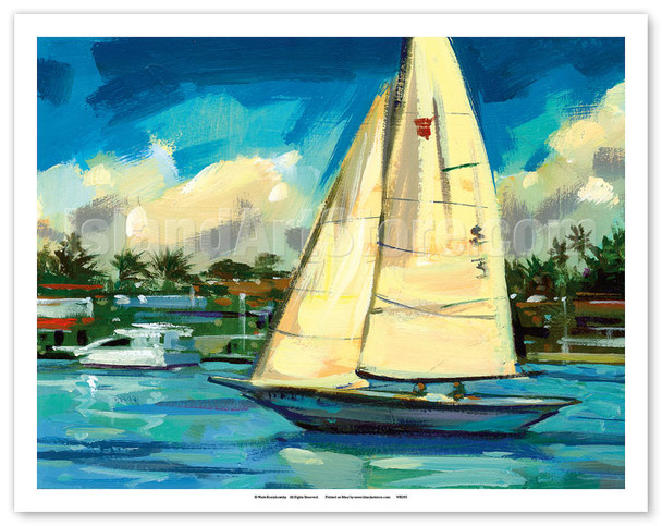Newport Beach, California - Sailing - Poster by Wade Koniakowsky