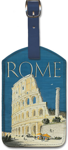 Rome, Italy - The Colosseum, Flavian Amphitheatre - BEA (British European Airways) - Leatherette Luggage Tag