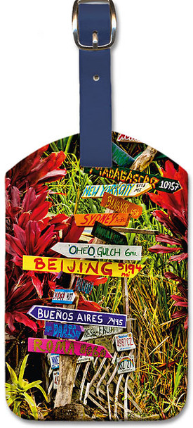 Directions - Hana Sign Post by Shayla Middleton - Leatherette Luggage Tag