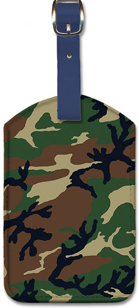 Camouflage Army Forest - Leatherette Luggage Tag