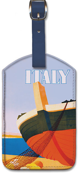 Summer in Italy - Bow of a Italian Fishing boat by Alfredo Lalia - Leatherette Luggage Tag