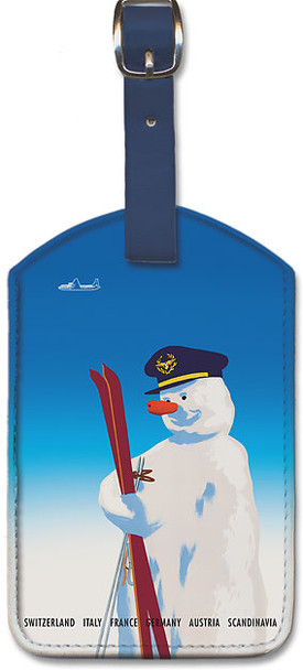 Sabena Brings You to The Winter Sports - Sabena Belgian World Airlines - Leatherette Luggage Tag