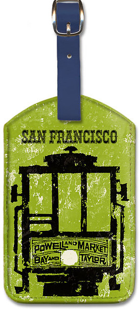 San Francisco - Powell & Market, Bay & Taylor Streets Cable Car Line - Leatherette Luggage Tag