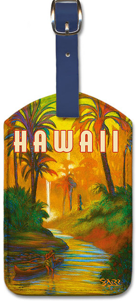 Hawaii - Mystical Land of Waterfalls - Leatherette Luggage Tag