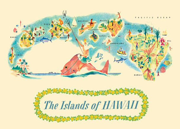 The Islands of Hawaii - Map - Magnet