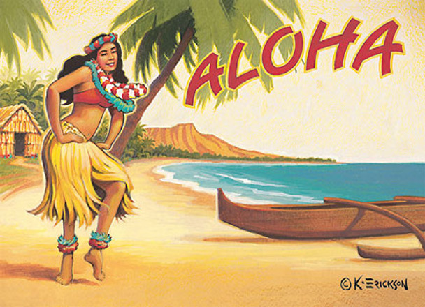 Aloha - Hula Girl - Magnet