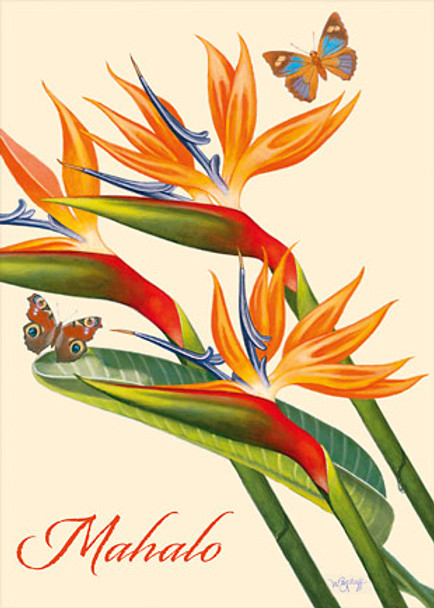 Paradise & Butterflies - Mahalo / Thank You Greeting Card Paradise & Butterflies - Mahalo / Thank You Greeting Card