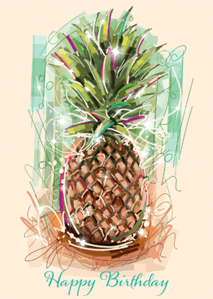 Hala Kahiki (Pineapple) - Happy Birthday Greeting Card