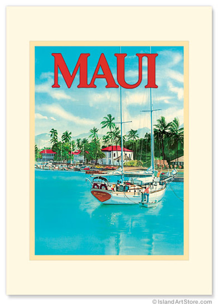 Maui Lahaina Harbor - Premium Vintage Collectible Greeting Card Maui Lahaina Harbor - Premium Vintage Collectible Greeting Card