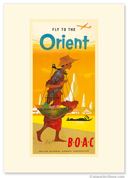 BOAC, Fly to the Orient - Premium Vintage Collectible Greeting Card BOAC, Fly to the Orient - Premium Vintage Collectible Greeting Card
