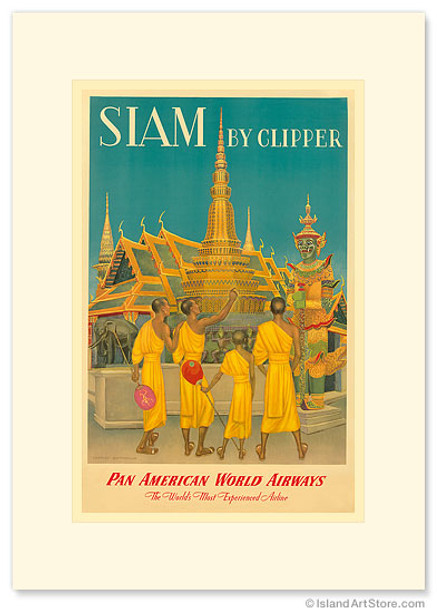 Pan American, Siam Buddhist Monks - Premium Vintage Collectible Greeting Card Pan American, Siam Buddhist Monks - Premium Vintage Collectible Greeting Card