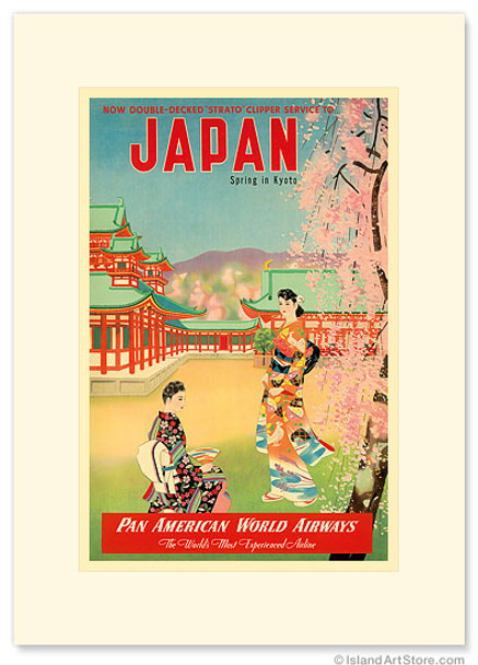 Pan Am Japan, Spring in Kyoto - Geishas - Premium Vintage Collectible Greeting Card Pan Am Japan, Spring in Kyoto - Geishas - Premium Vintage Collectible Greeting Card