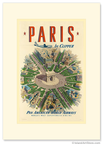 Pan American: Paris by Clipper Arch of Triumph - Premium Vintage Collectible Greeting Card Pan American: Paris by Clipper Arch of Triumph - Premium Vintage Collectible Greeting Card