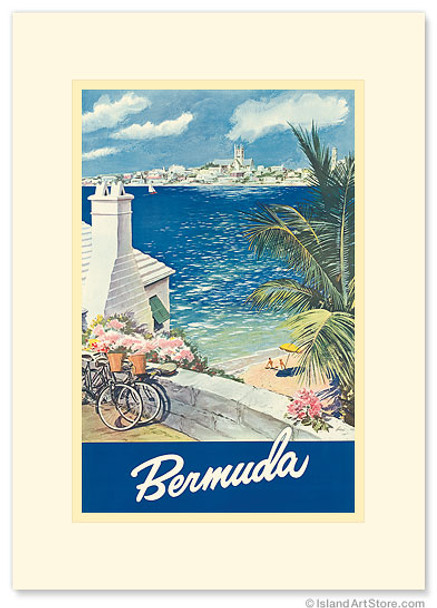 Bermuda Travel Poster - Premium Vintage Collectible Greeting Card Bermuda Travel Poster - Premium Vintage Collectible Greeting Card