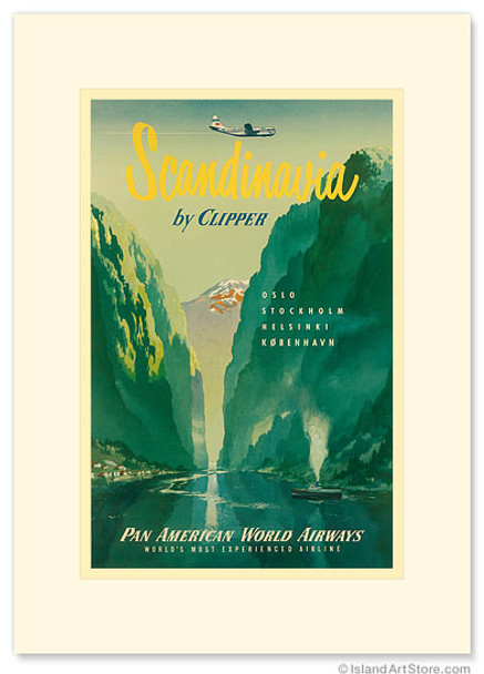 Pan American: Scandinavia by Clipper - Premium Vintage Collectible Greeting Card Pan American: Scandinavia by Clipper - Premium Vintage Collectible Greeting Card
