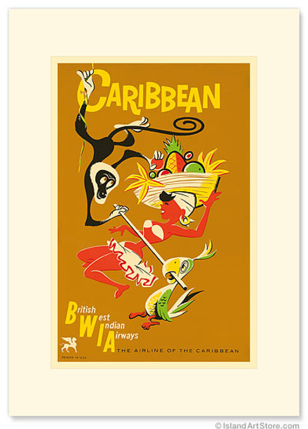 BWIA Caribbean, Limbo - British West Indian Airways - Premium Vintage Collectible Greeting Card BWIA Caribbean, Limbo - British West Indian Airways - Premium Vintage Collectible Greeting Card