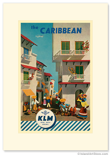 KLM Royal Dutch Airlines: The Caribbean - Premium Vintage Collectible Greeting Card KLM Royal Dutch Airlines: The Caribbean - Premium Vintage Collectible Greeting Card
