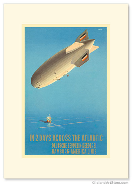 Deutsche Zeppelin Reederei - German Airship - Premium Vintage Collectible Greeting Card