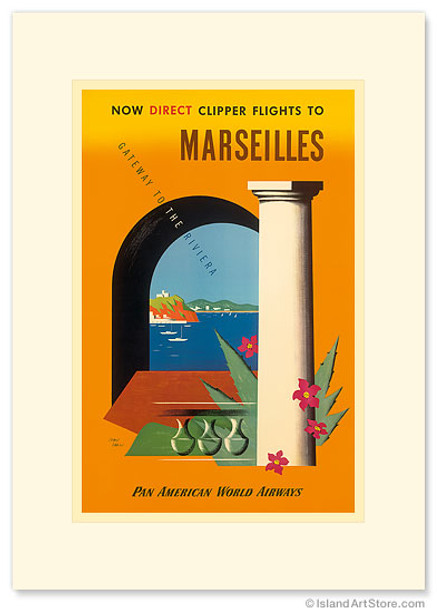 Pan American Marseilles - Gateway to the Riviera - Premium Vintage Collectible Greeting Card Pan American Marseilles - Gateway to the Riviera - Premium Vintage Collectible Greeting Card