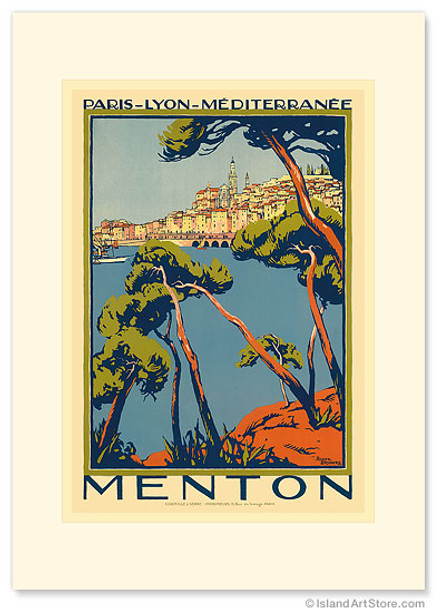Menton, Paris - Lyon - Mediterrenee: France Railway Company - Premium Vintage Collectible Greeting Card Menton, Paris - Lyon - Mediterrenee: France Railway Company - Premium Vintage Collectible Greeting Card