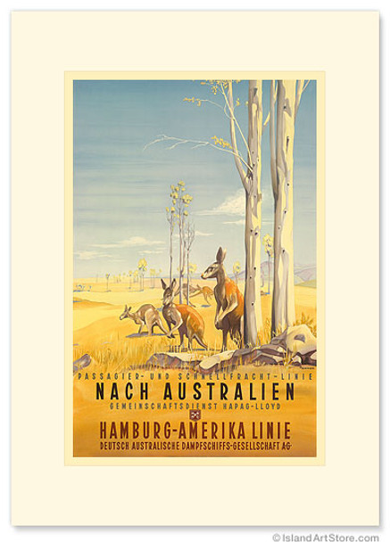 Hamburg America Line: Australian Outback - Premium Vintage Collectible Greeting Card Hamburg America Line: Australian Outback - Premium Vintage Collectible Greeting Card