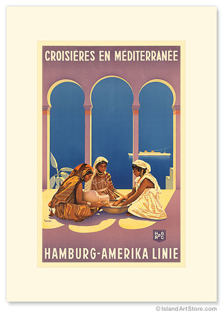 Hamburg Amerika Linie, Croisieres en Mediterranee - Premium Vintage Collectible Greeting Card Hamburg Amerika Linie, Croisieres en Mediterranee - Premium Vintage Collectible Greeting Card