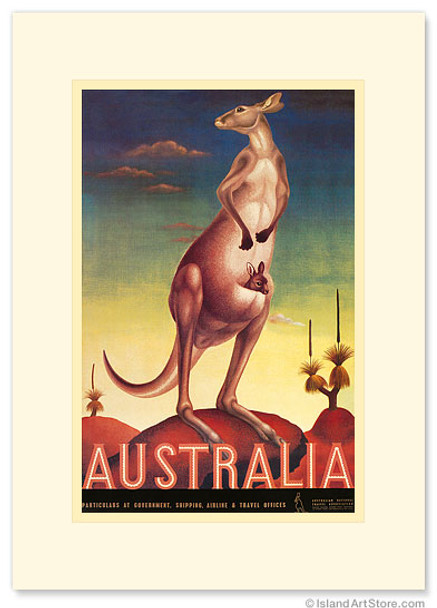 Australia, Airline & Travel Kangaroo - Premium Vintage Collectible Greeting Card Australia, Airline & Travel Kangaroo - Premium Vintage Collectible Greeting Card