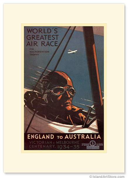 Air Race, England to Australia - Premium Vintage Collectible Greeting Card Air Race, England to Australia - Premium Vintage Collectible Greeting Card