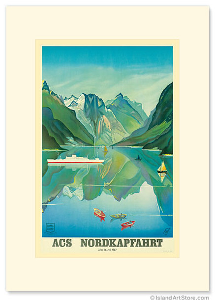 HAPAG Cruise Line, Nordkapfahrt, North Cape and Norwegian Fjords - Premium Vintage Collectible Greeting Card HAPAG Cruise Line, Nordkapfahrt, North Cape and Norwegian Fjords - Premium Vintage Collectible Greeting Card