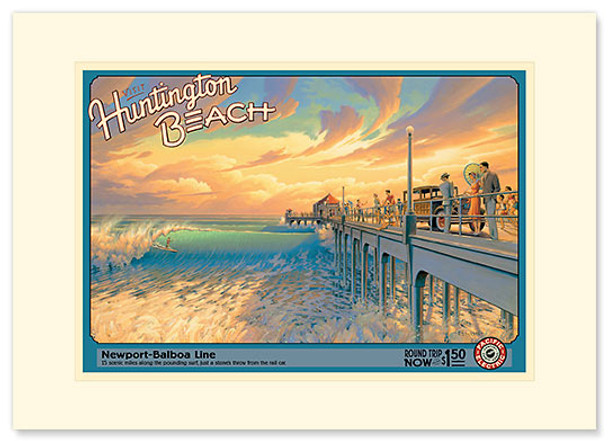 Visit Huntington Beach - Premium Vintage Collectible Greeting Card Visit Huntington Beach - Premium Vintage Collectible Greeting Card