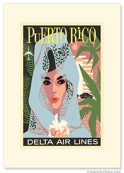Delta Air Lines: Puerto Rico - Premium Vintage Collectible Greeting Card Delta Air Lines: Puerto Rico - Premium Vintage Collectible Greeting Card