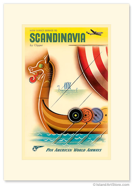 Pan Am Scandinavia Viking Ship - Premium Vintage Collectible Greeting Card Pan Am Scandinavia Viking Ship - Premium Vintage Collectible Greeting Card